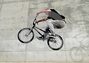 Young BMX bicycle rider