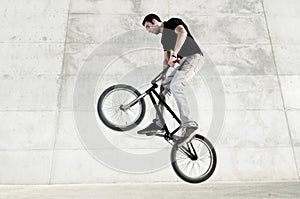 Young BMX bicycle rider