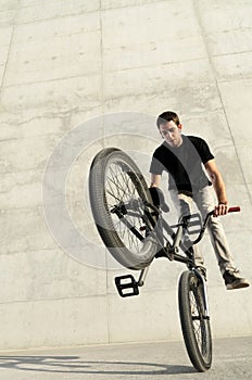 Young BMX bicycle rider