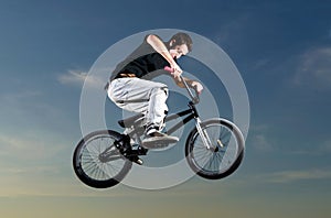 Young BMX bicycle rider