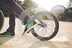 Young BMX bicycle rider