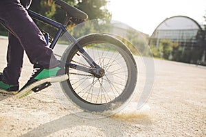 Young BMX bicycle rider