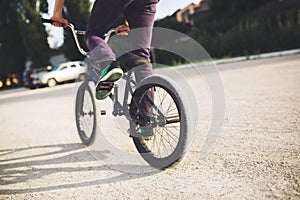 Young BMX bicycle rider