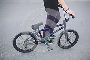 Young BMX bicycle rider