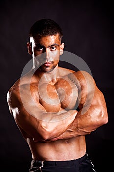 Young bodybuilder posing