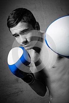 Young boxer fighter