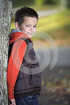 Young boy in autumn