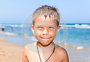 Young boy on the beach