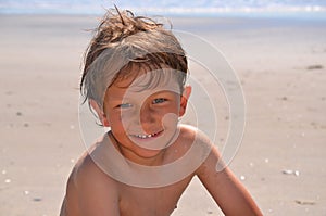 Young boy at beach