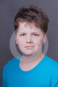 Young boy in blue portrait