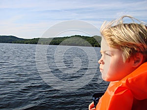 Young Boy Boating photo