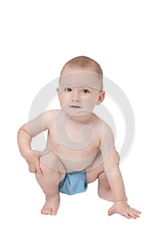 Young boy in diaper