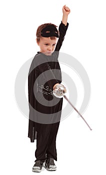 Young boy dressed in Zorro photo