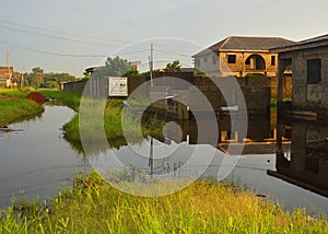 The flooded Area of iba Ojo community of lagos photo