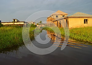 The flooded Area of iba Ojo community of lagos photo