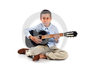 Young boy with a guitar