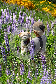 Young Boy with His Puppy