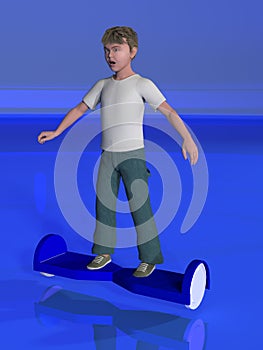 Young boy and hover board