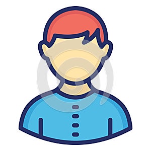 Young Boy Isolated Vector icon which can easily modify or edit
