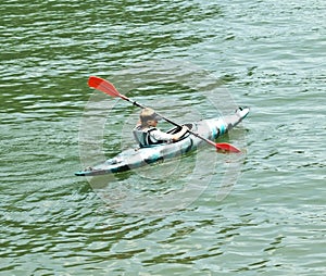Young Boy in a Kayak