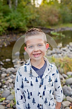 Young Boy Lifestyle Portrait Outdoors