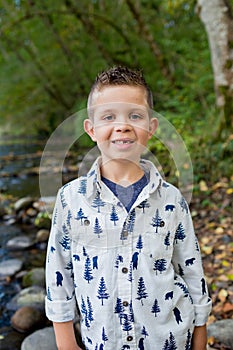 Young Boy Lifestyle Portrait Outdoors