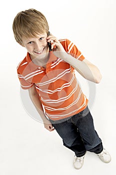 Young Boy With Mobile Phone