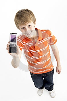 Young Boy With Mobile Phone