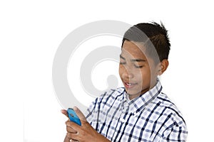 Young boy with a mobile phone