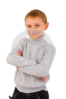 Young Boy Portrait. Front View.