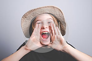 Young boy scout smiling portrai