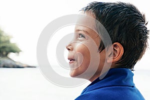 Young boy at seaside