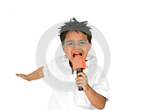 Young boy singing