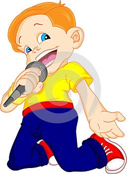 Young boy singing