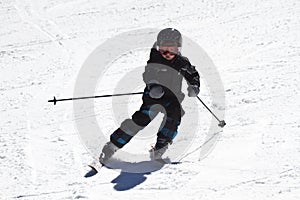 Young boy skiing