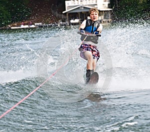 Young Boy Slalom Skier