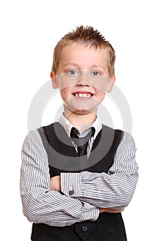 Young Boy Smiling at Camera