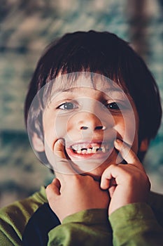 Young boy smiling