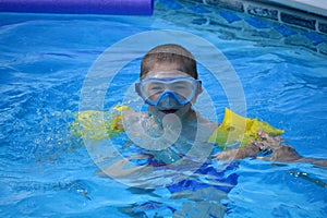 Young Boy Swimming Goggles