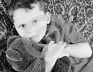 Young boy and teddybear