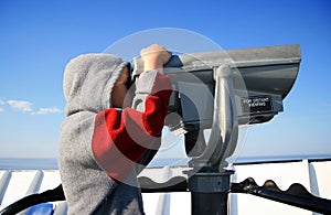 Young Boy with Telescopic Viewer