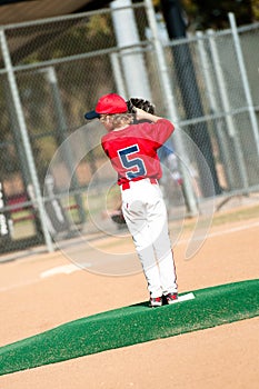 Young boy about to Pitch