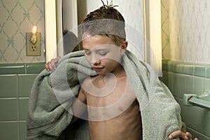 Young Boy with Towel