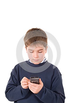 Young boy using a pda