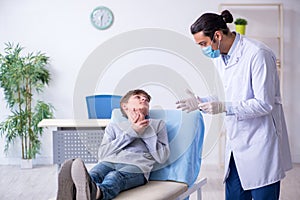 Young boy visiting doctor in hospital