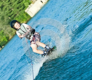 Young Boy on Wakeboard