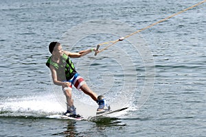 Young Boy on Wakeboard