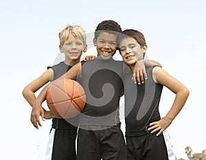 Young Boys In Basketball Team