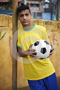 Young Brazilian soccer football player
