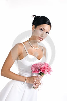 Young bride with bouquet